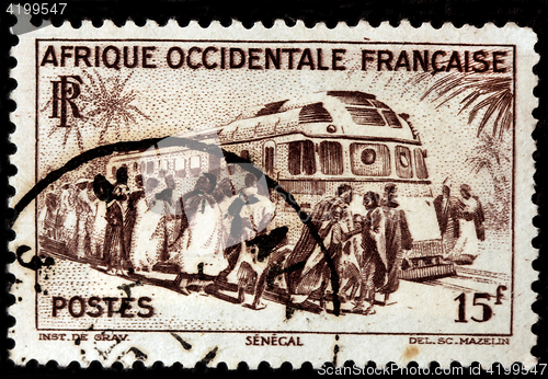 Image of Dakar Railroad Stantion Stamp