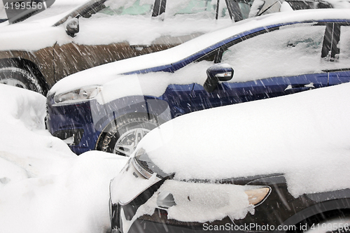 Image of Snowstorm at city car park