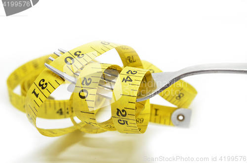 Image of Steel fork and measuring tape