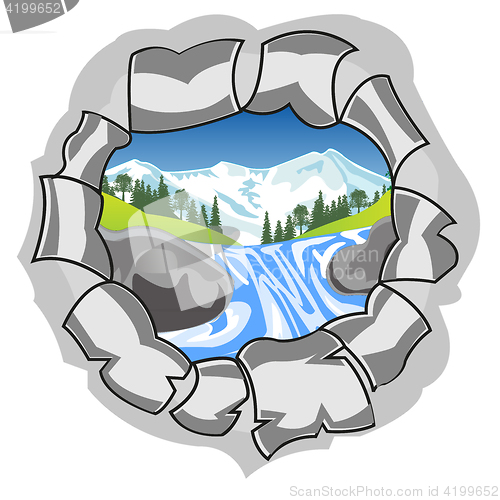 Image of Hole with type on nature