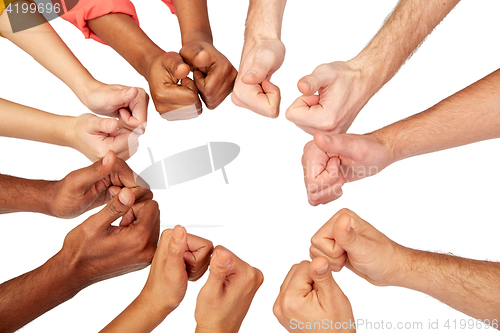 Image of hands of international people showing thumbs up