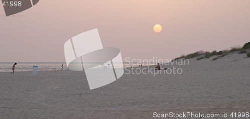 Image of White sunset on the beach of Rota, Cadiz, Andalusia, Spain