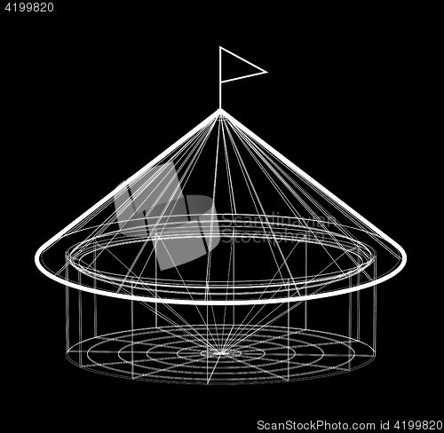 Image of Vector circus tent in wireframe form