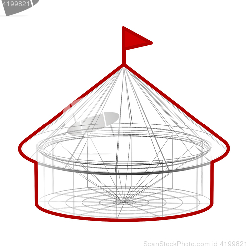 Image of Vector circus tent in wireframe form
