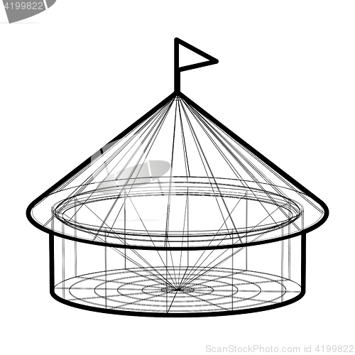 Image of Vector circus tent in wireframe form