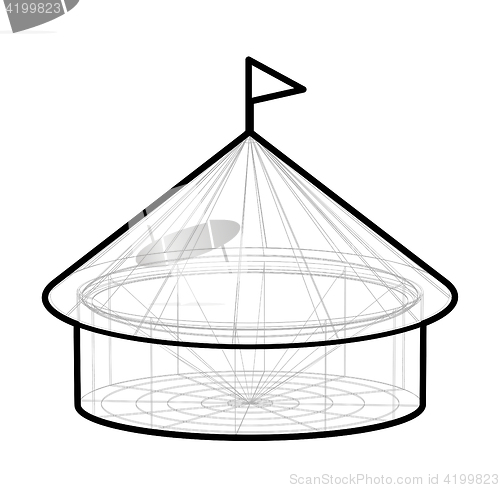 Image of Vector circus tent in wireframe form