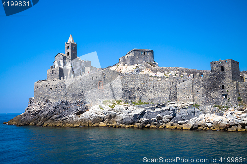 Image of Porto Venere, Italy - June 2016 - San Pietro church