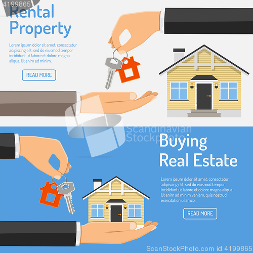 Image of purchase and rental real estate banners