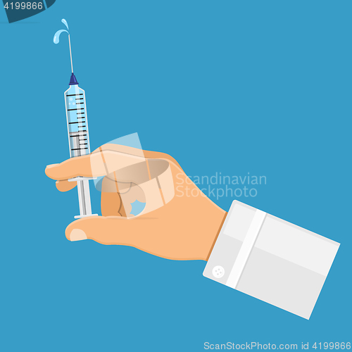 Image of Doctor holding syringe in hand