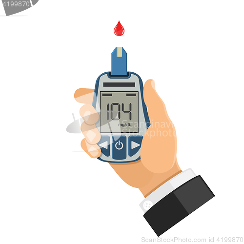 Image of blood glucose meter in hand