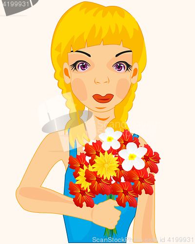 Image of Girl with flower