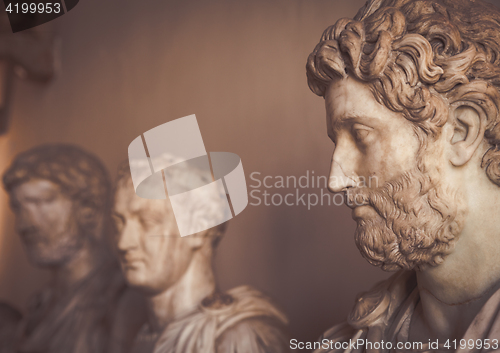 Image of VENICE, ITALY - JUNE 27, 2016: Statues detail in Palazzo Ducale 