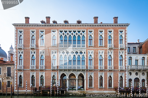 Image of 300 years old venetian palace facade from Canal Grande