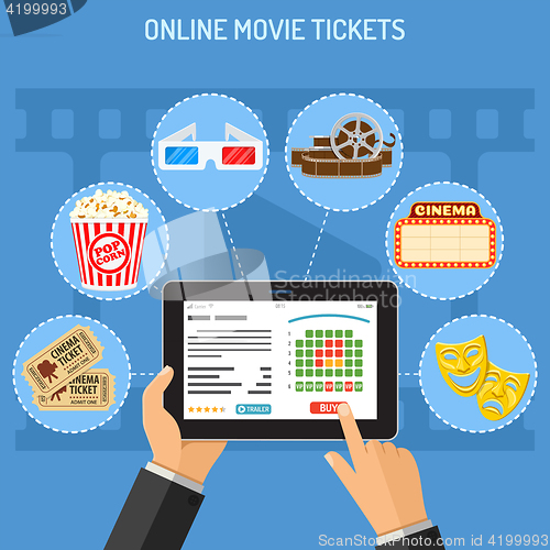 Image of online cinema ticket order concept