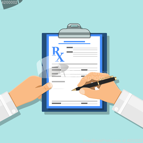 Image of Medical concept with prescription on rx form