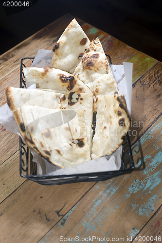 Image of naan bread basket fresh baked