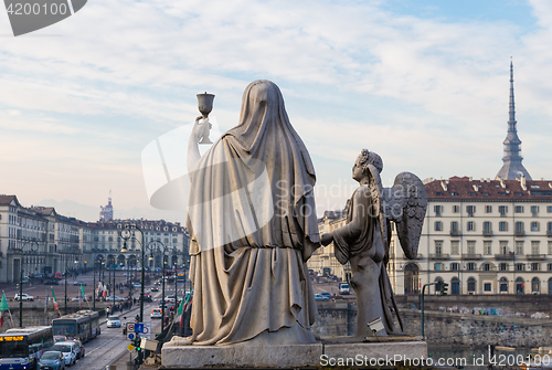 Image of Turin, Italy - January 2016: Faith Statue