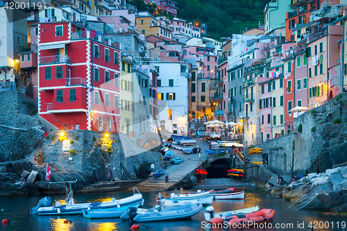 Image of Riomaggiore in Cinque Terre, Italy - Summer 2016 - Sunset Hour