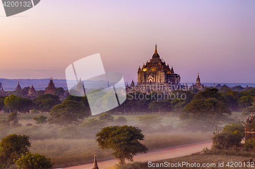 Image of Bagan temple during golden hour 