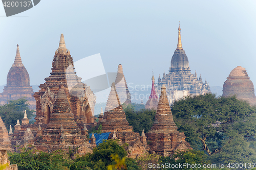 Image of Bagan temple during golden hour 