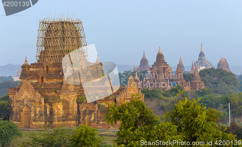 Image of Bagan temple during golden hour 