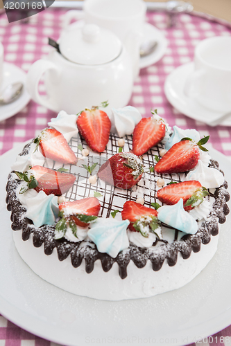 Image of Tasty strawberry cream cake