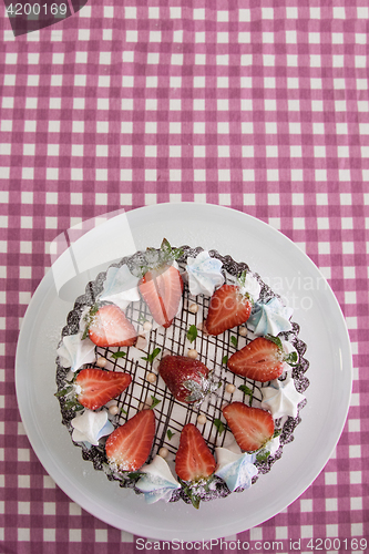 Image of Tasty strawberry cream cake