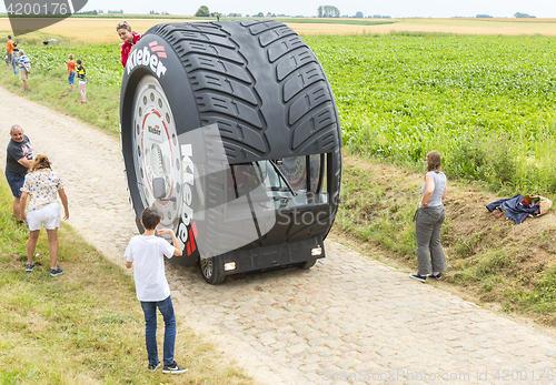 Image of Kleber Vehicle on a Cobblestone Road- Tour de France 2015