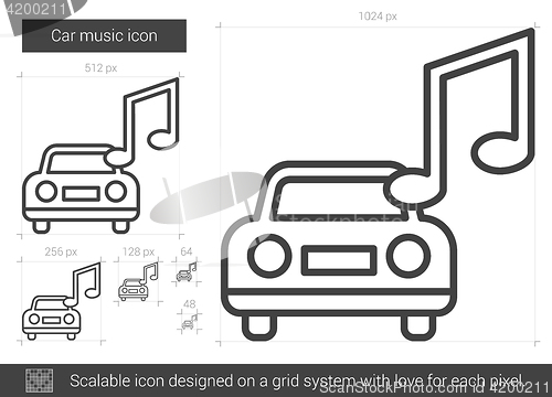 Image of Car music line icon.