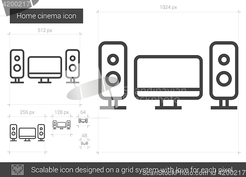 Image of Home cinema line icon.