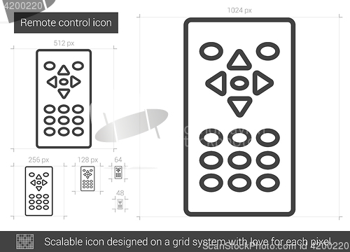 Image of Remote control line icon.