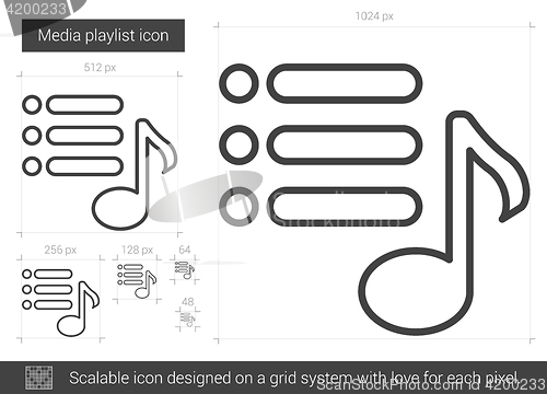 Image of Media playlist line icon.