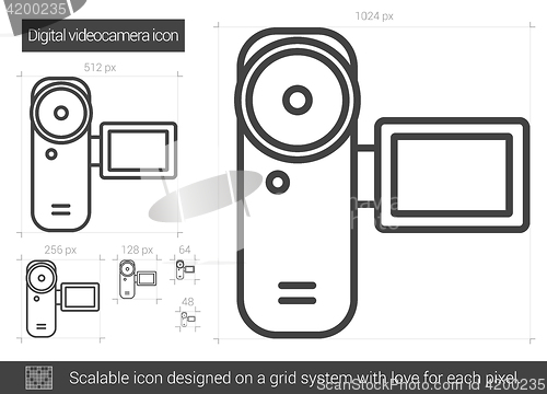 Image of Digital videocamera line icon.