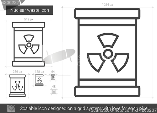 Image of Nuclear waste line icon.