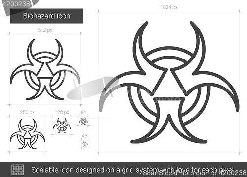 Image of Biohazard line icon.