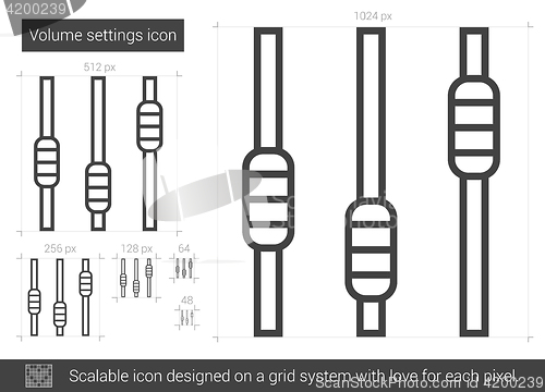 Image of Volume settings line icon.