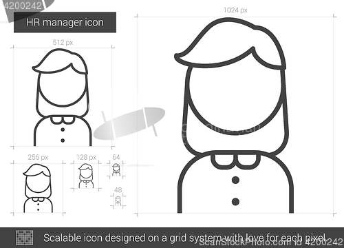 Image of HR manager line icon.