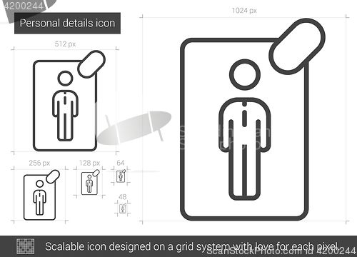 Image of Personal details line icon.