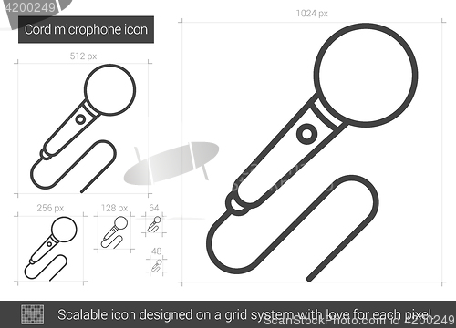 Image of Cord microphone line icon.