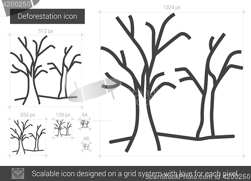 Image of Deforestation line icon.