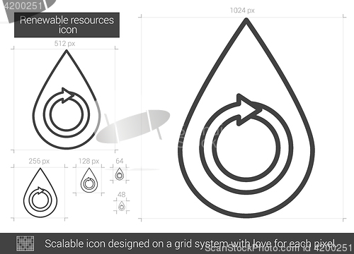 Image of Renewable resources line icon.