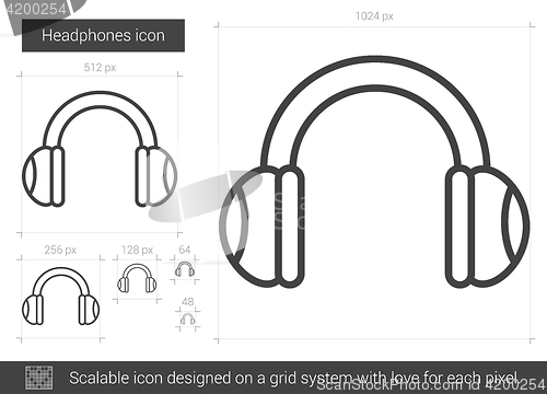 Image of Headphones line icon.