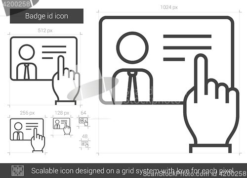 Image of Badge id line icon.
