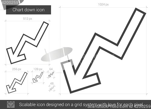 Image of Chart down line icon.