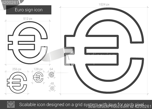 Image of Euro sign line icon.