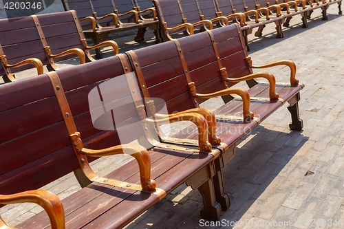 Image of Comfortable seats made out of wood