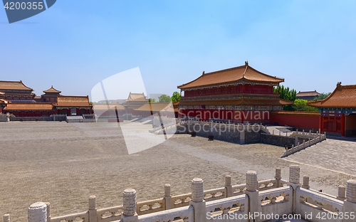 Image of Traditional Chinese building under blue sky