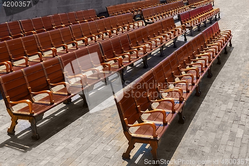 Image of Comfortable seats made out of wood