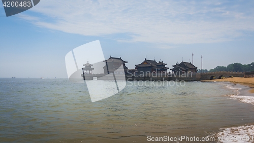 Image of Traditional Chinese building under blue sky