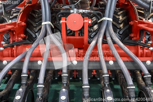 Image of Closeup photo of an agricultural watering equipment